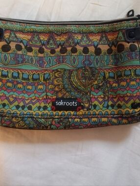 Vintage SAKROOTS Canvas Zippered Hobo Bag